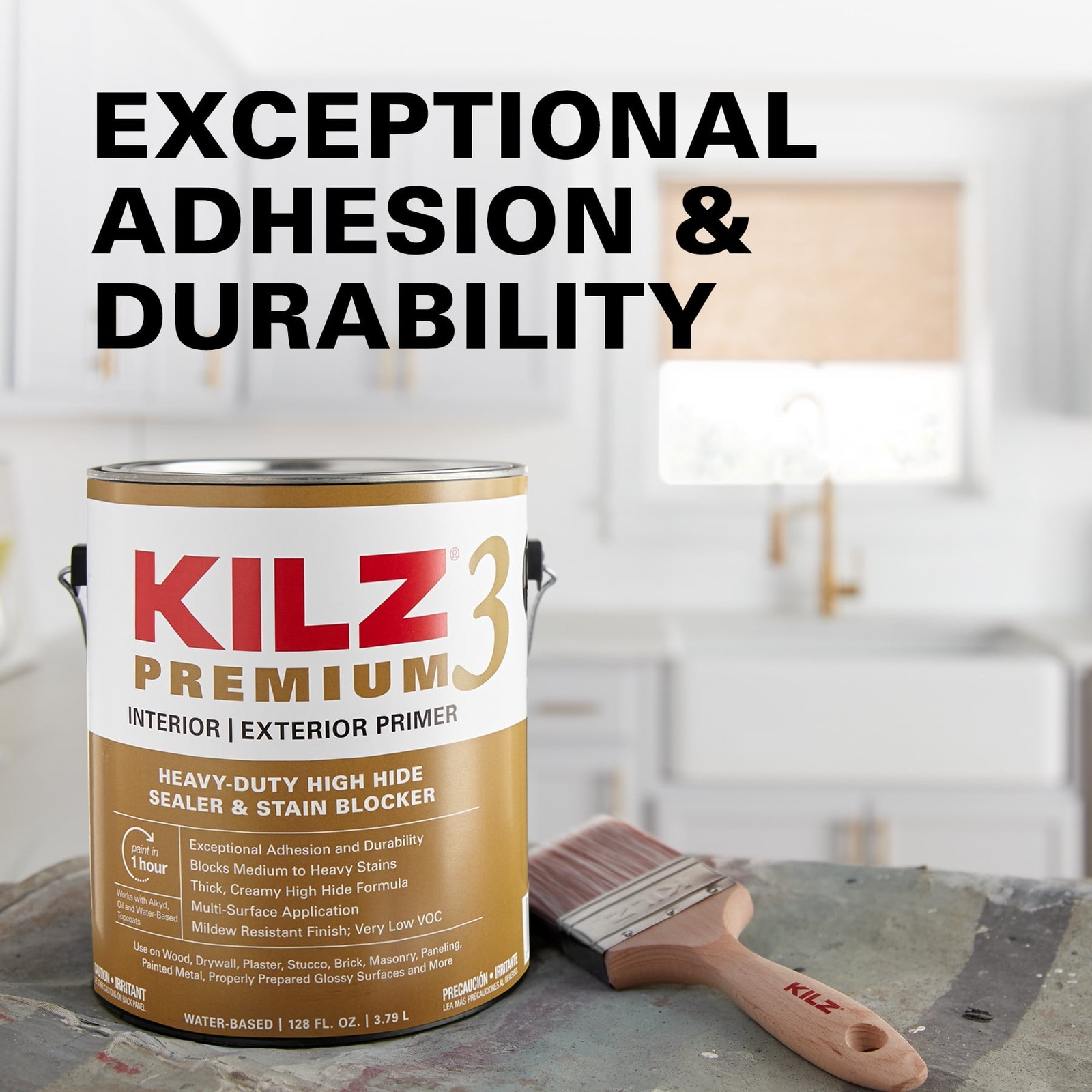 1Gal Water-Based Wall Ceiling Primer Multi-Purpose Interior Exterior Paint Base