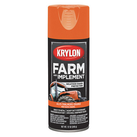 Krylon K01940008 Spray Paint, Allis Chalmers Orange, High-Gloss, 12 Oz