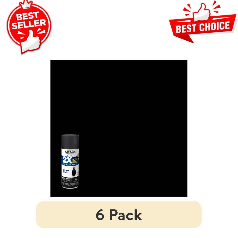 2 Pack Rust-Oleum Flat Black Spray Paint 2X Ultra Cover, 12 oz, Quick Dry Paint