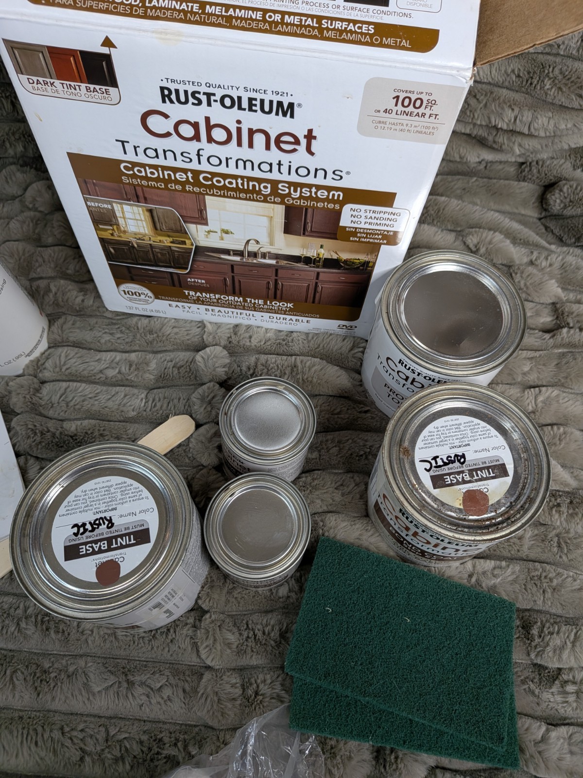 Cabinet Stain Kit DARK Rustic Rust-Oleum Transformations Coating Kit 258240