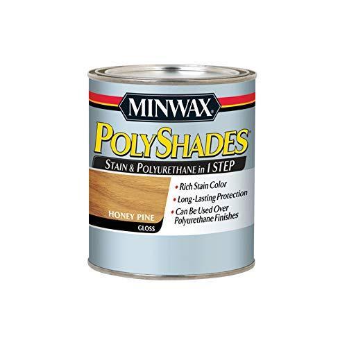 Minwax PolyShades Wood Stain + Polyurethane Finish – Quart, Honey Pine, Gloss