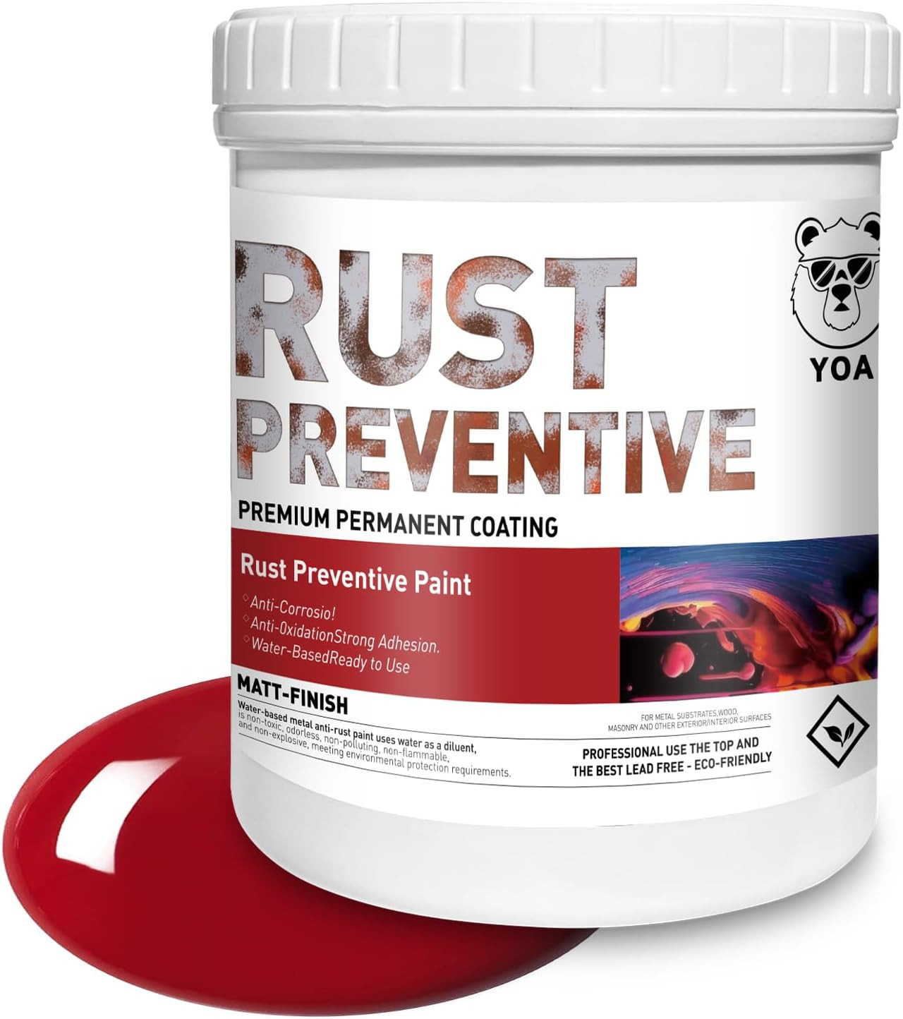 Metal Paint, Water-Based Rust-Proof Paint, 16 Fl Oz, Metal Primer and Protective