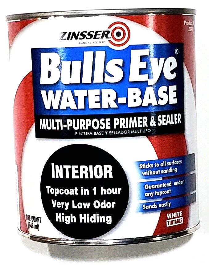Zinsser Bulls Eye Water Base Multi Purpose Primer Sealer White Tintable QT