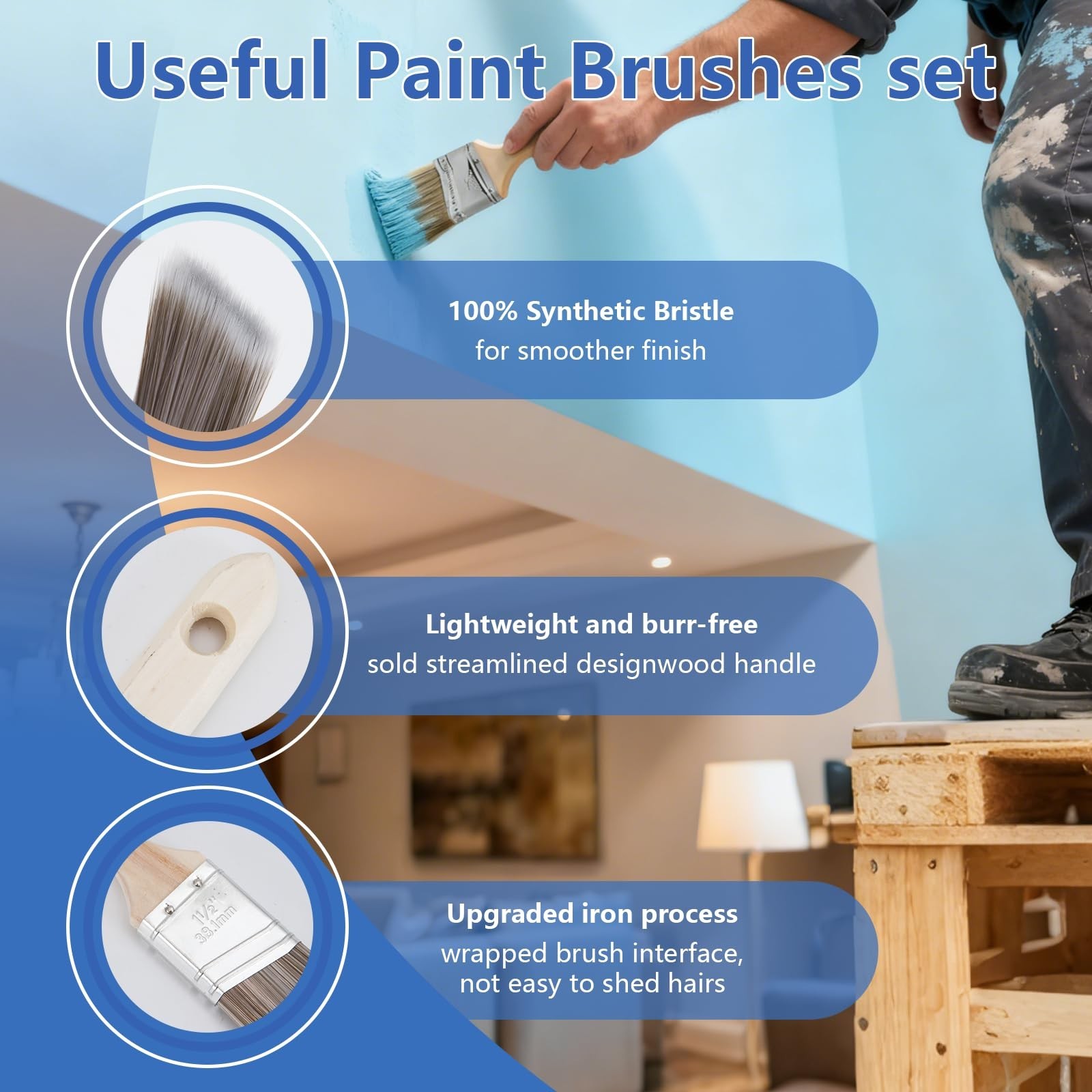 Paint Roller Kit with 2 to 4 FT Extension Pole for House Painting – Completed…