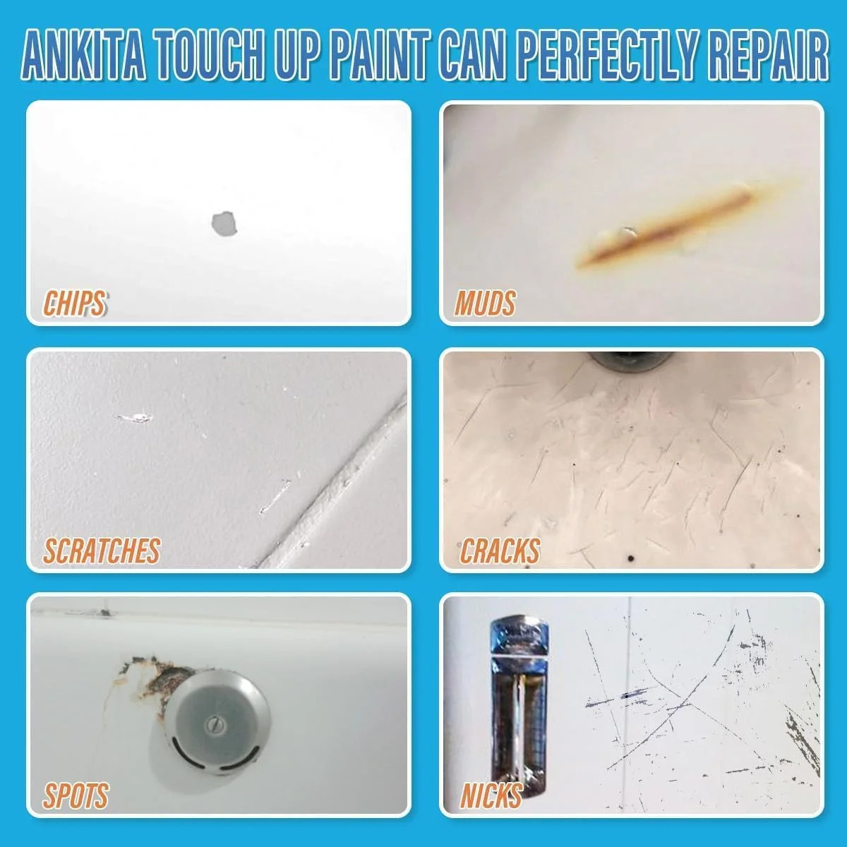 High-Gloss Touch-Up Paint for Sinks and Tubs – Effortless Repairs in Gloss White