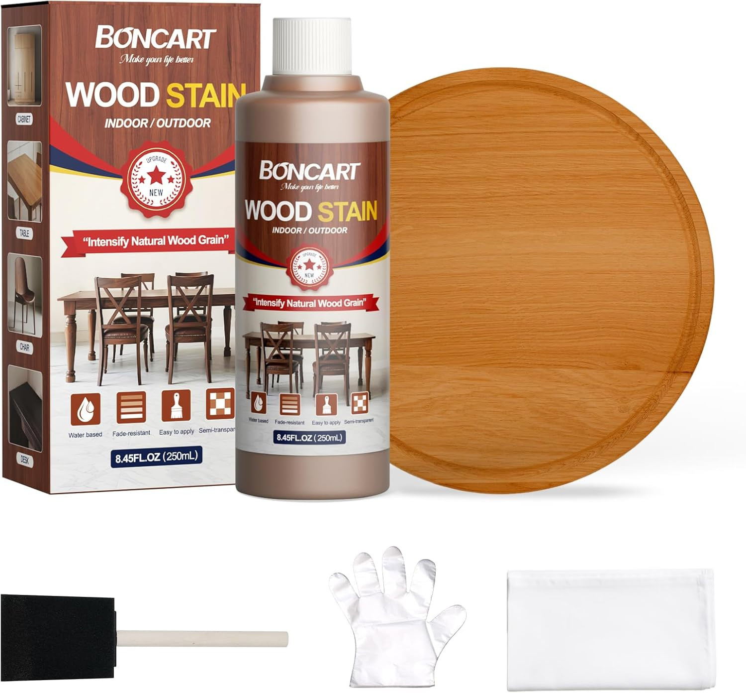 Water-Based Wood Stain, 8.45Fl.Oz/250Ml Stain for Wood, Suitable for Staining In