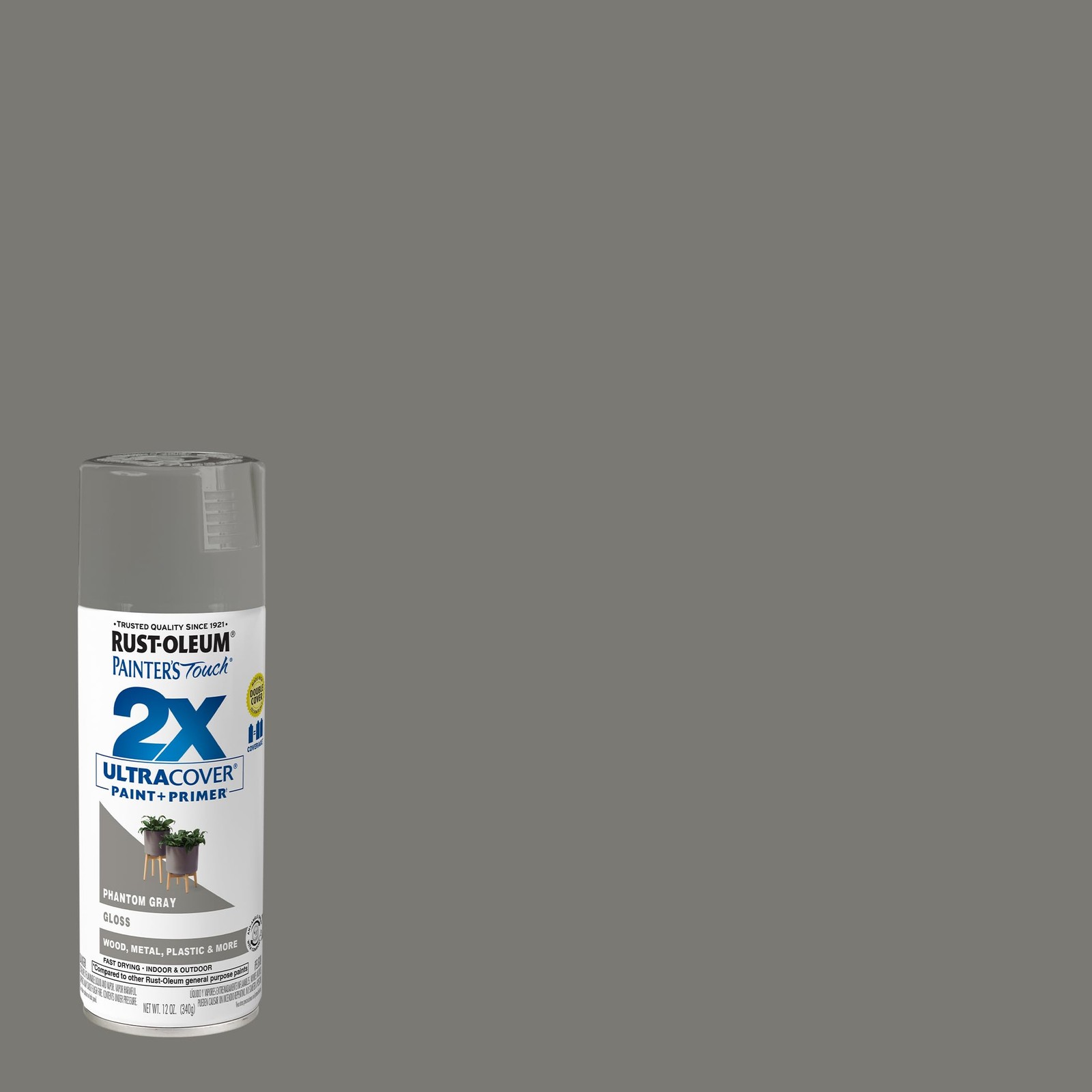 Rust Oleum 12oz Gloss Phantom Gray Spray Paint Interior Exterior Oil Based