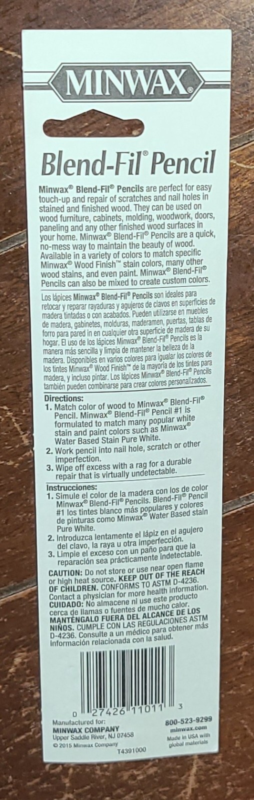 Minwax Blend-Fil Pencil #1 WHITE Quick & Easy Touch-Up Wood Repair #T4391000