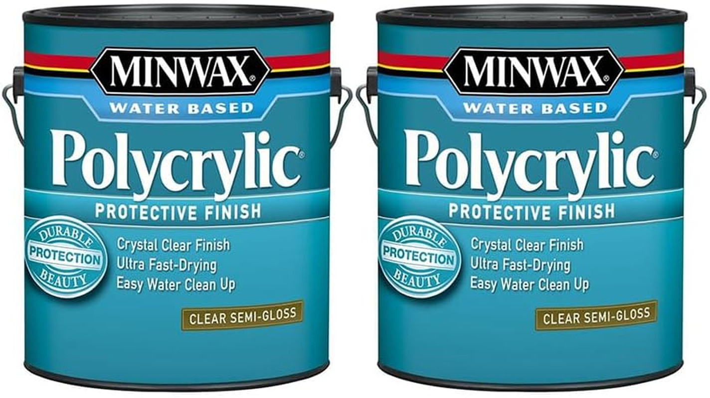 2 Pack Clear Polycrylic Water-Based Semi-Gloss Finish – 1 Gal Each