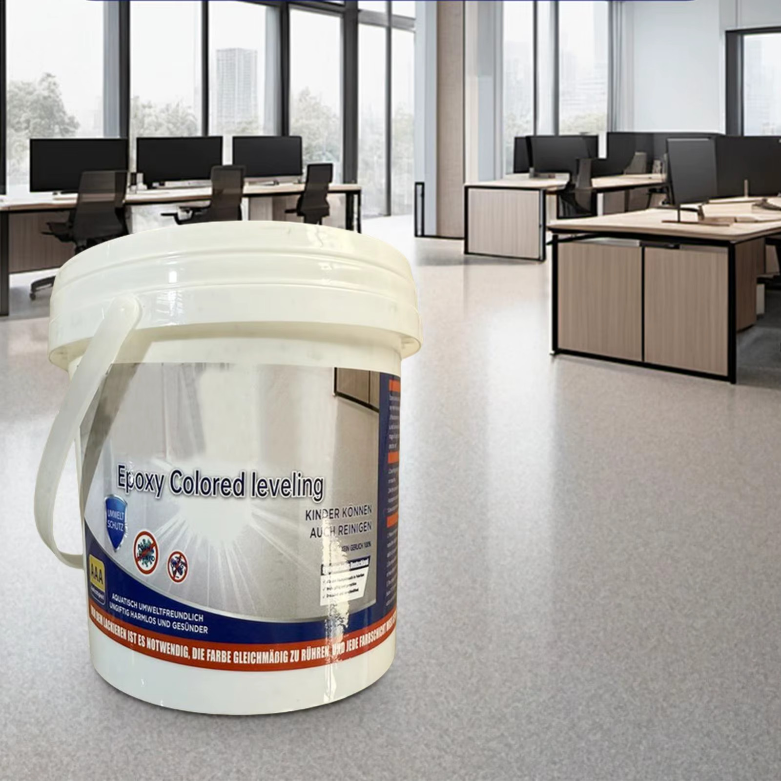 Marble Effect Epoxy Floor Coating High-Gloss Floor Paint Waterproof & Anti-slip