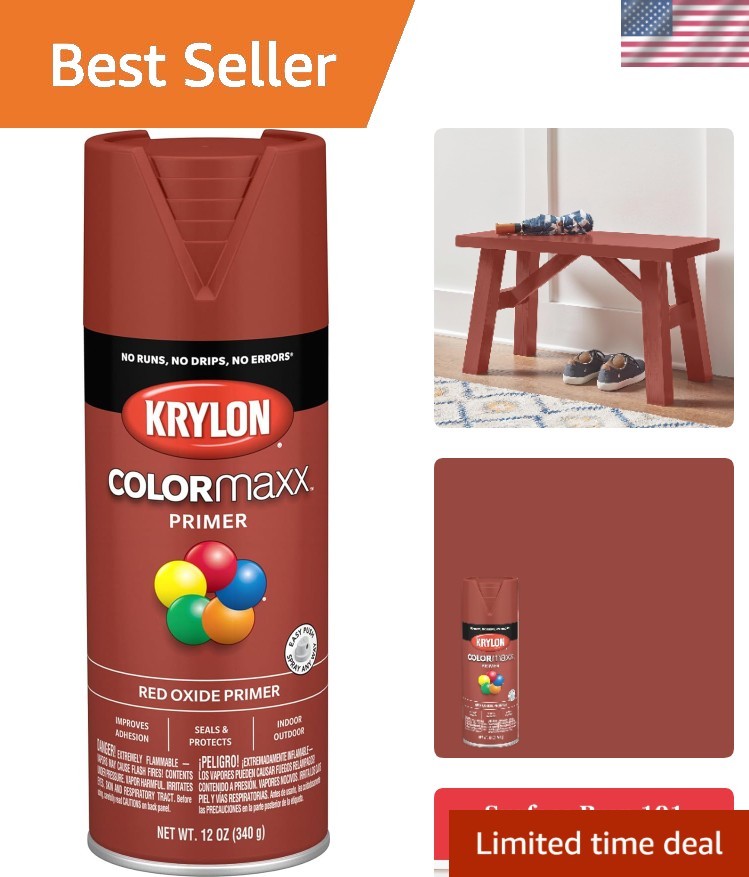 COLORmaxx Red Oxide Primer Spray Paint 12oz – Fast-Drying & Rust Resistant