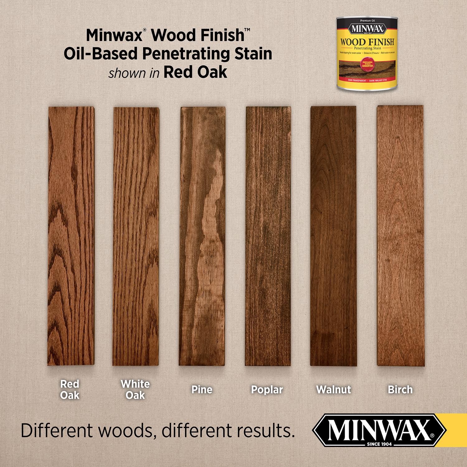 Minwax 70040444 Red Oak 150 sq. ft. Coverage Liquid Wood Stain 1 qt. (Pack of 4)