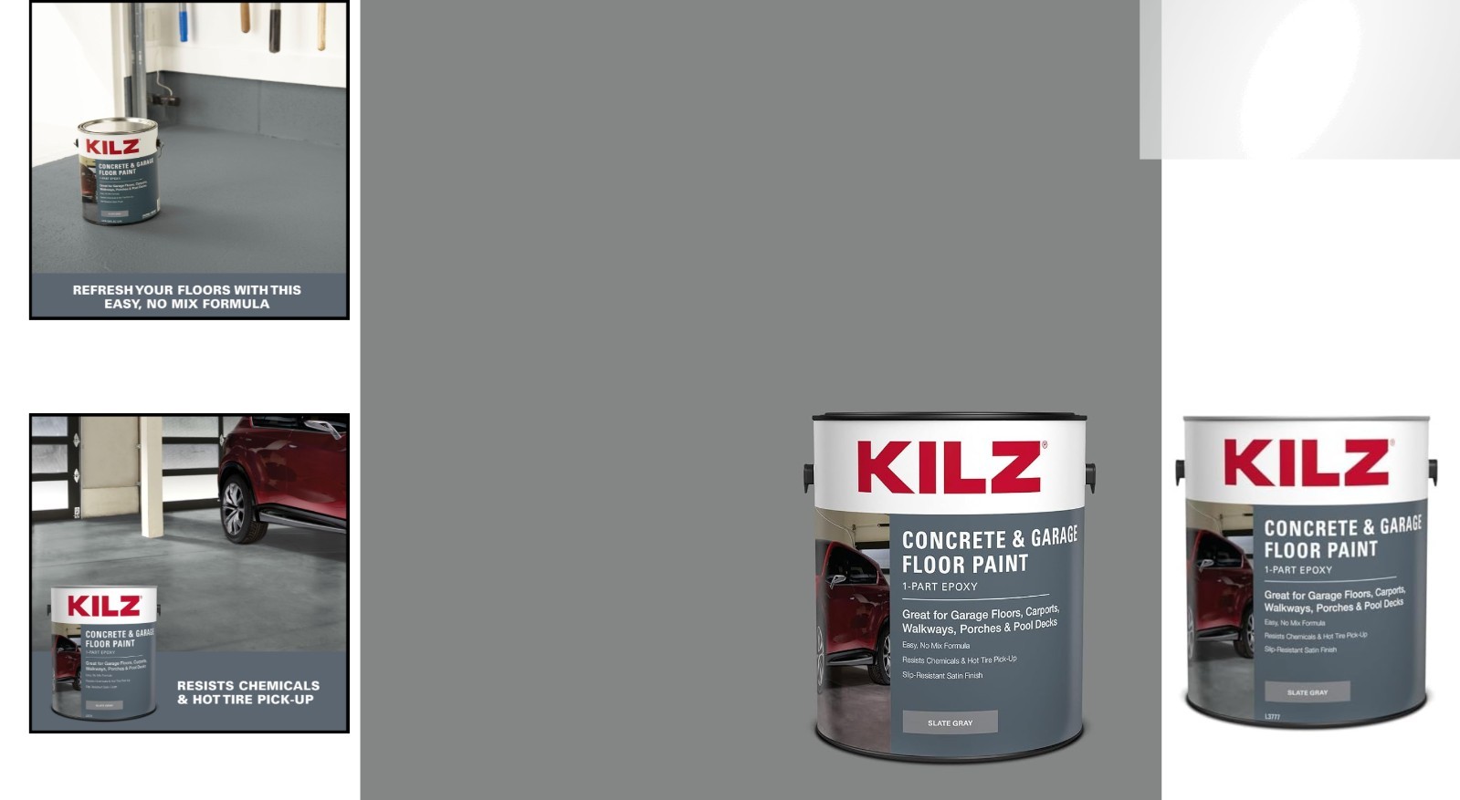 Durable 1-Part Epoxy Floor Paint in Slate Gray – 1 Gallon for Indoor/Outdoor