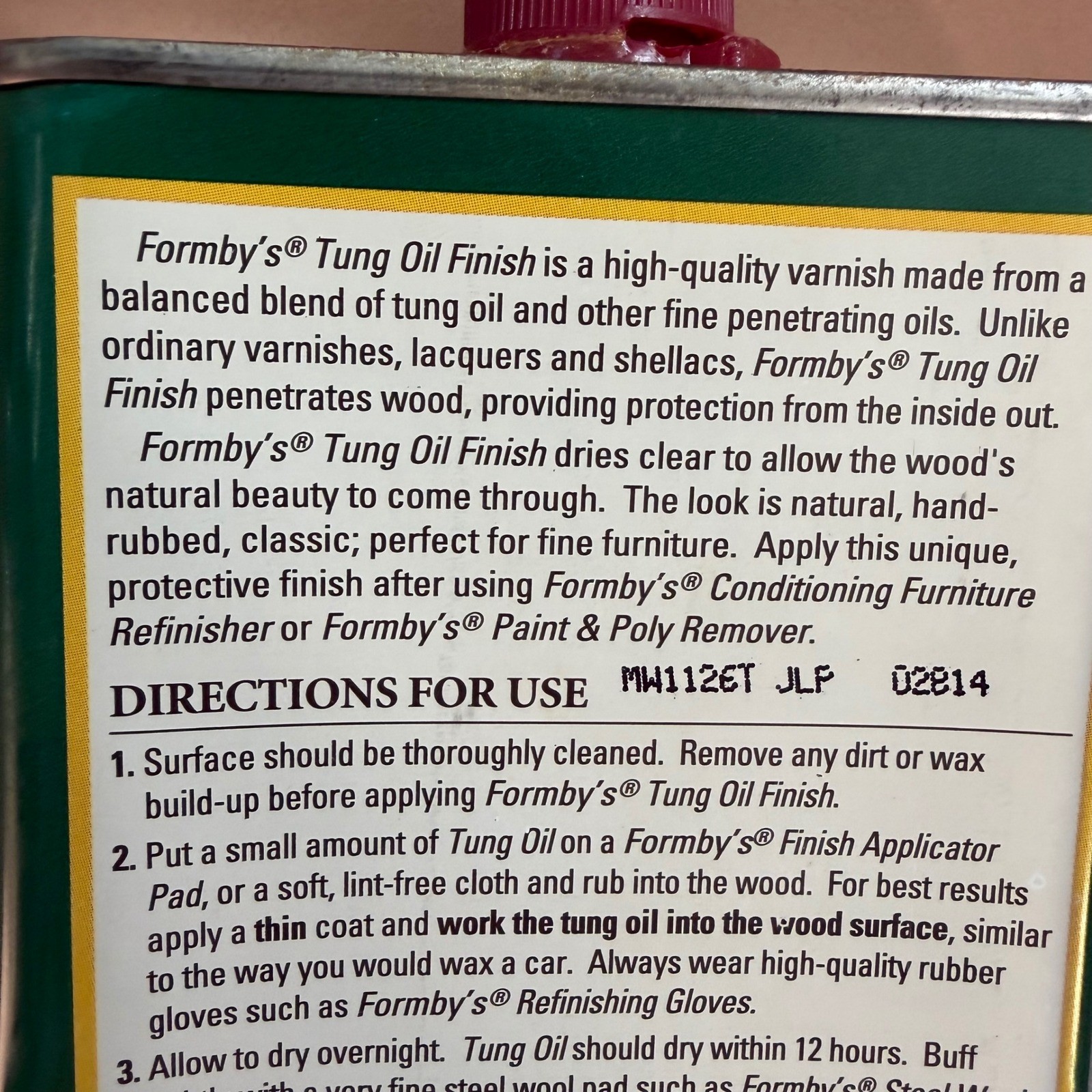 Formbys Traditional Tung Oil Finish High Gloss Varnish 16oz Partial Vintage 2002