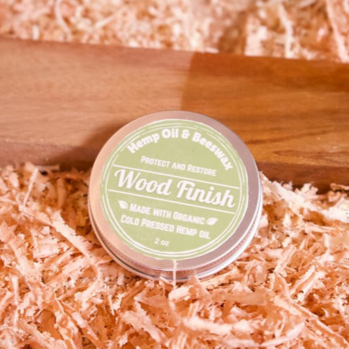 100% NATURAL Beeswax & Hemp Wood Finish, Food-Safe 2 oz Tin ORGANIC