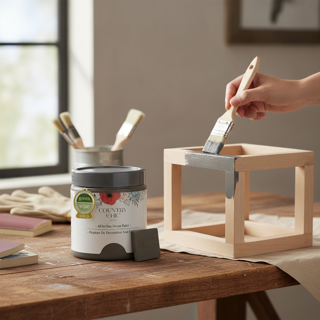 Transform Your Decor with All-in-One Dark Roast Chalk Paint, 4 oz, Low Odor