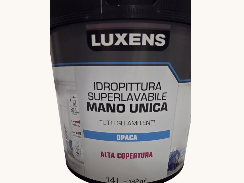 LUXENS SUPER WASHABLE SINGLE HAND MATTE WHITE WATER PAINT 14 LT +- 182mq