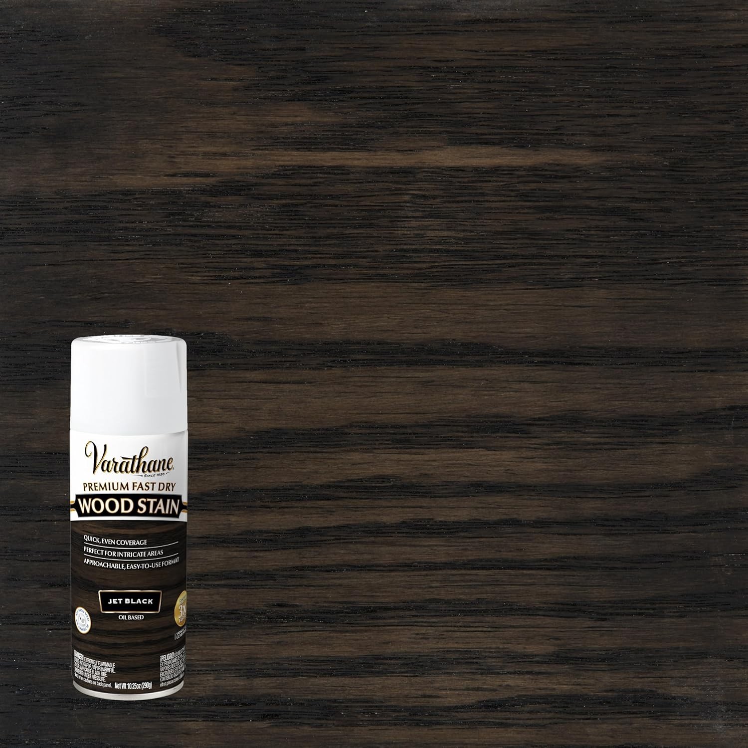 2 Varathane Premium Fast Dry Wood Stain Spray, 10.25 oz, oil based ,Jet Black