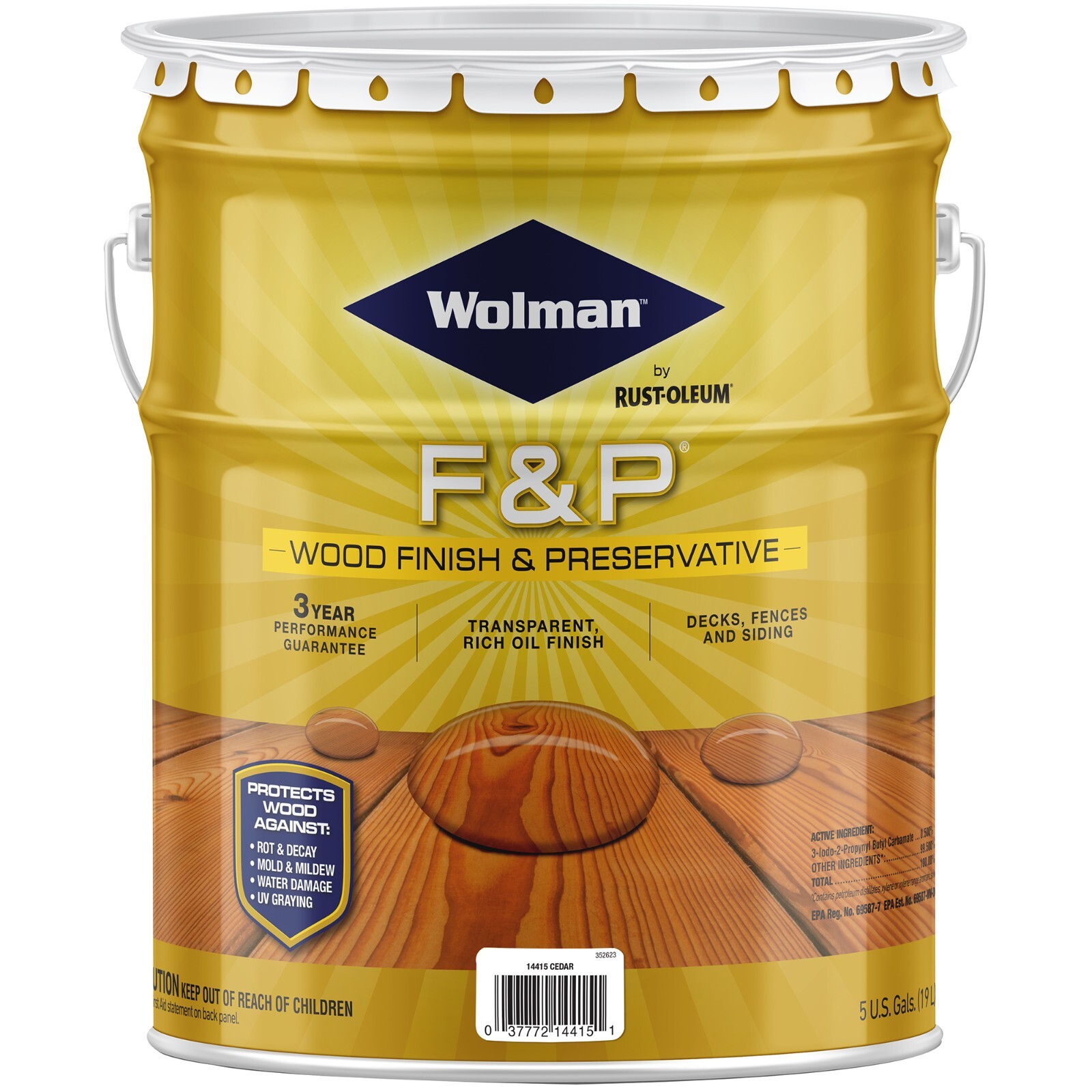 Wolman 14415 F&P Finish and Preservative-Exterior Wood Cedar 5gal