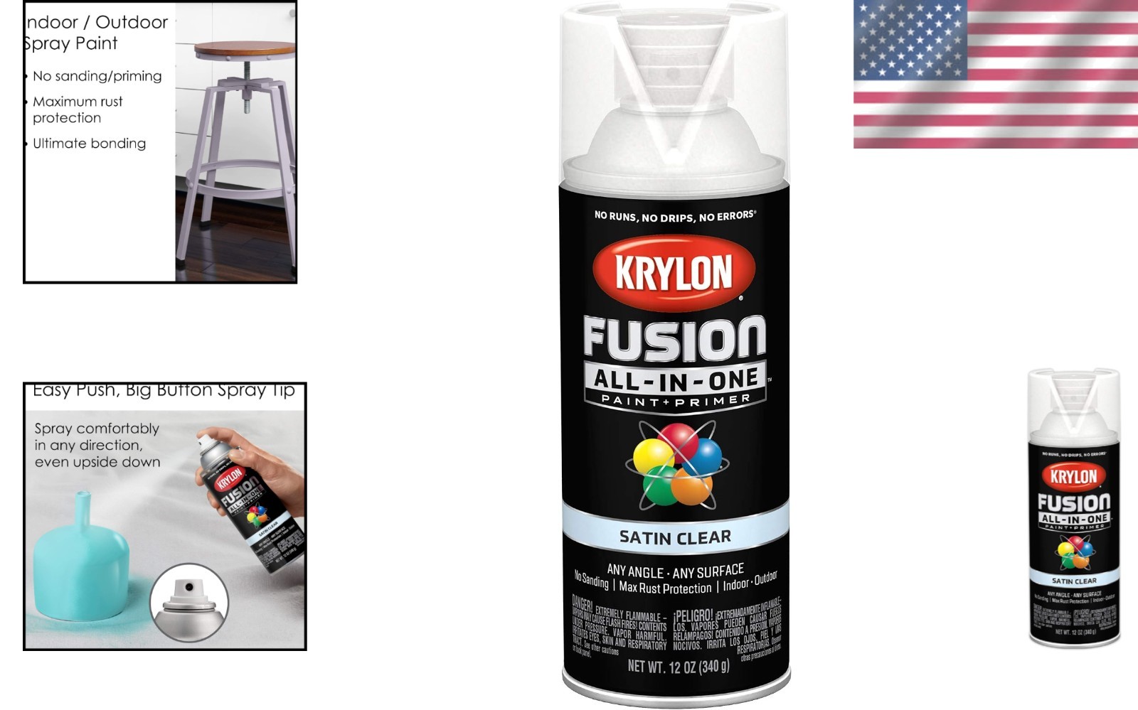 Versatile 12 oz Clear Satin Spray Paint by Krylon – Ideal for All Surfaces