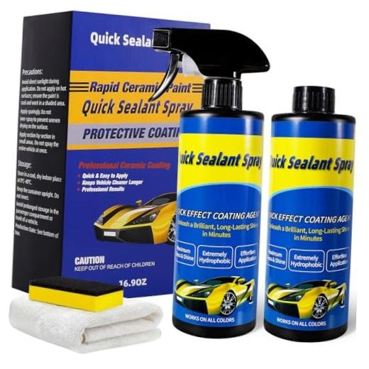 2 Pcs Ceramic Coating for Cars: Quick Effect Coating 16.9 Fl Oz (Pack of 2)