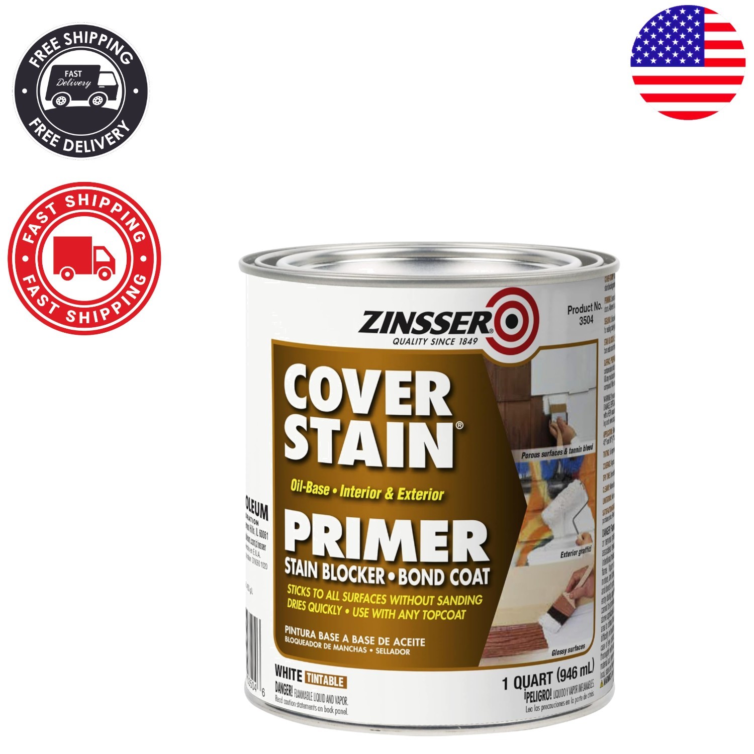 Rust-Oleum Zinsser Cover-Stain: White Oil Primer for Quick Renovation Projects