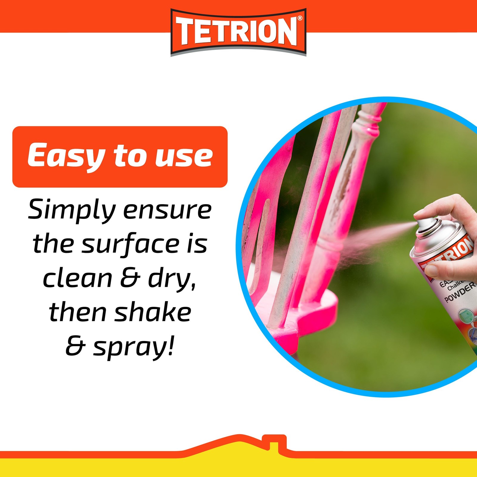 Tetrion Easy Spray Paint – Bright Red 400ml – Acrylic Spray for Wood, Metal, …