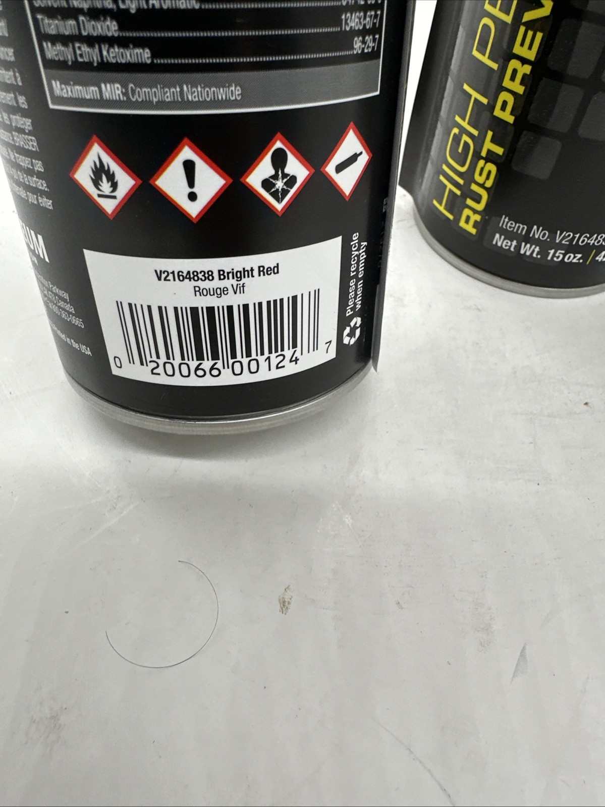 6 PACK Rust-Oleum V2164838 Rust Preventative Paint, Bright Red, Gloss, Solvent,