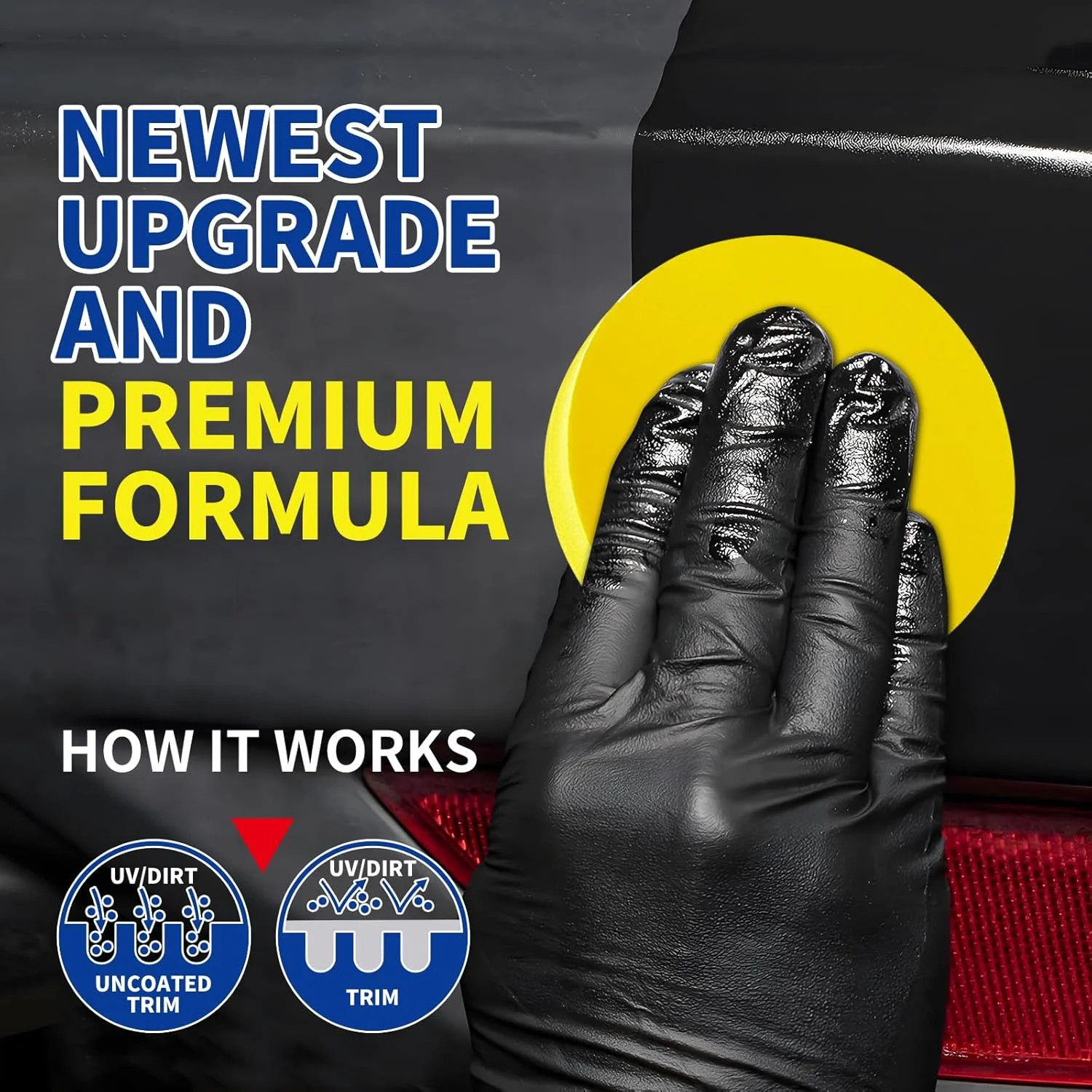 Plastic Restorer for Cars, Restores Faded Plastic, Vinyl, Rubber, Trim, Bumpers