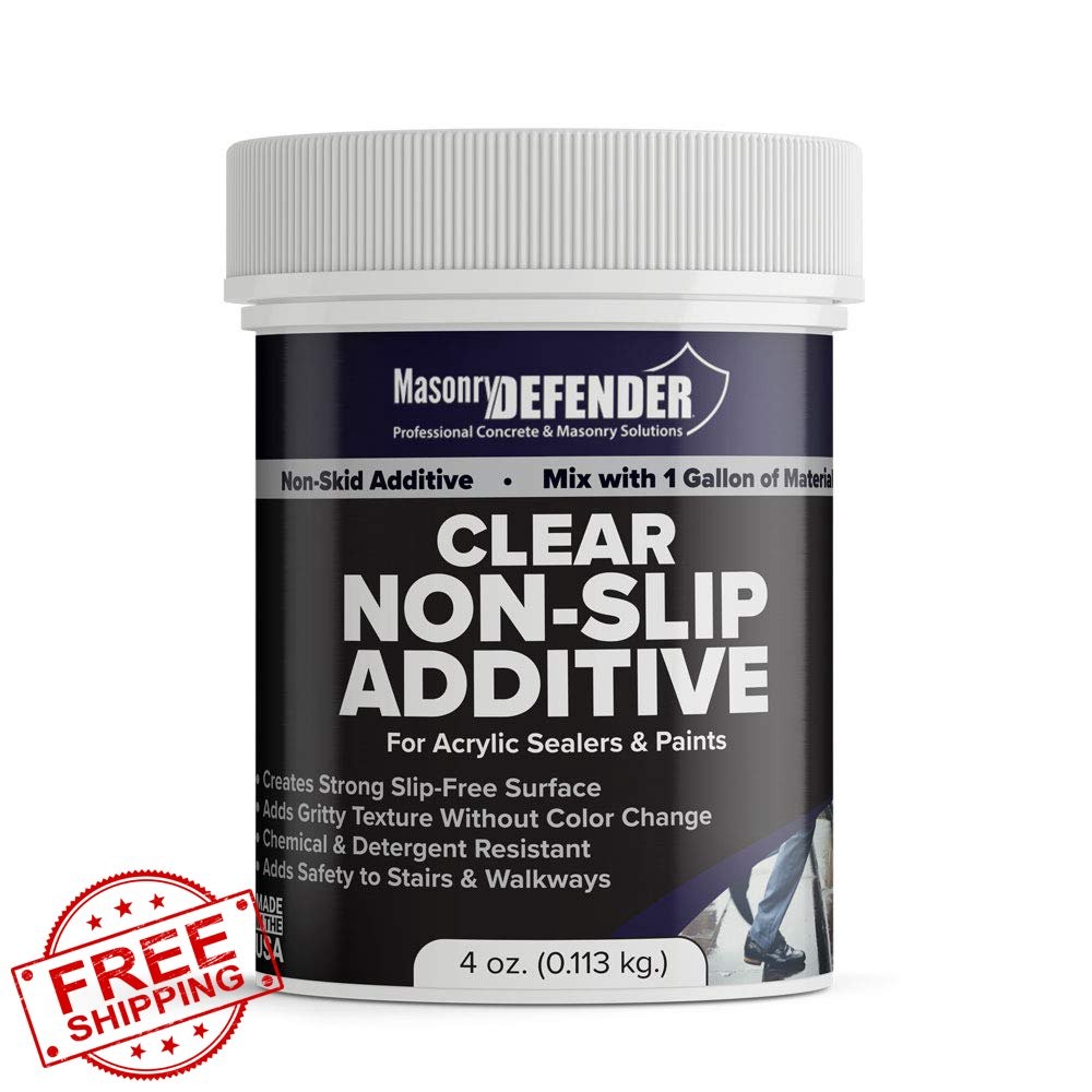 MasonryDefender Non Slip Grit Additive, Clear Floor Grip for Sealers, 4 oz