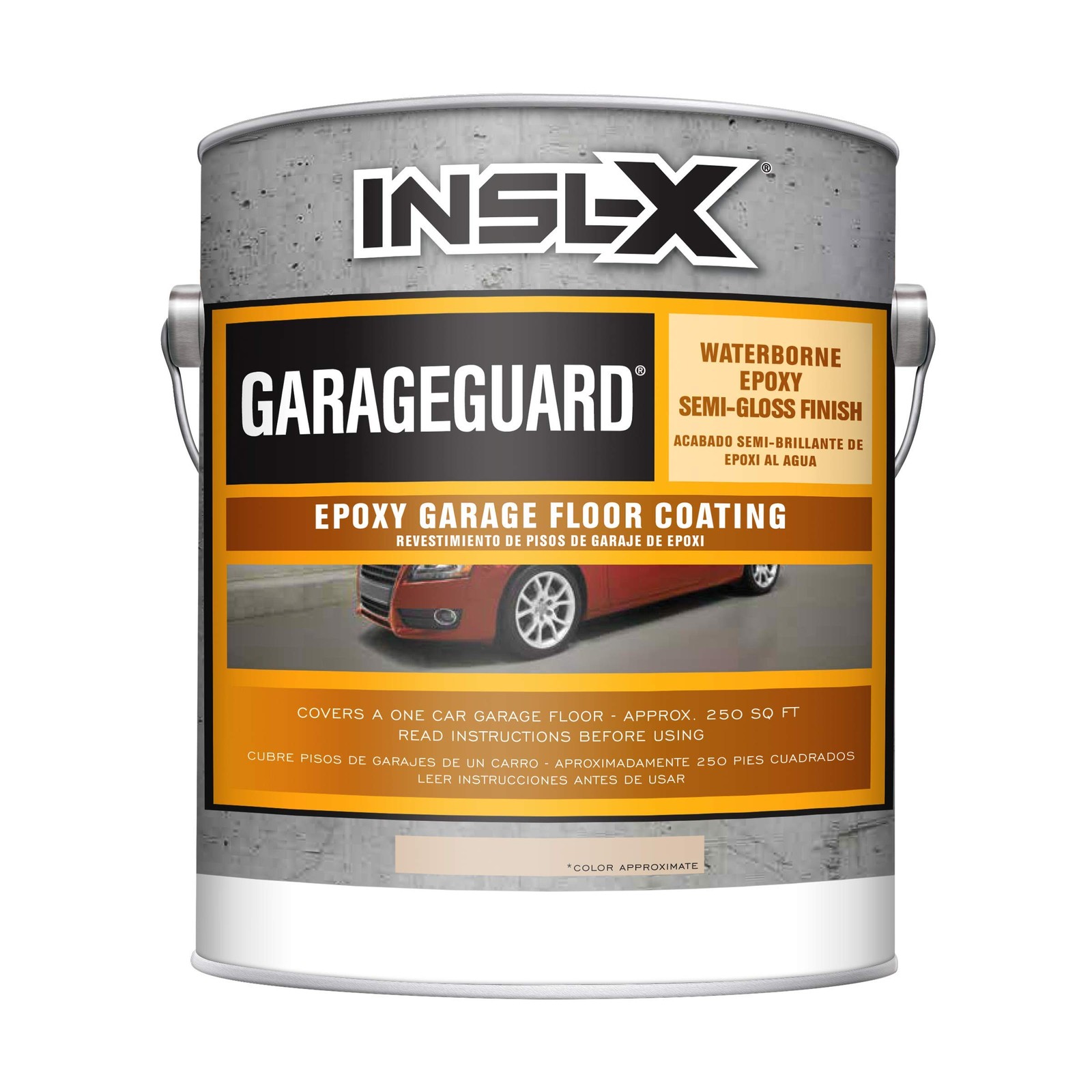 Garage Guard Waterbased Epoxy Semi-Gloss Floor Paint, 1 Gallon Kit, Desert Sand