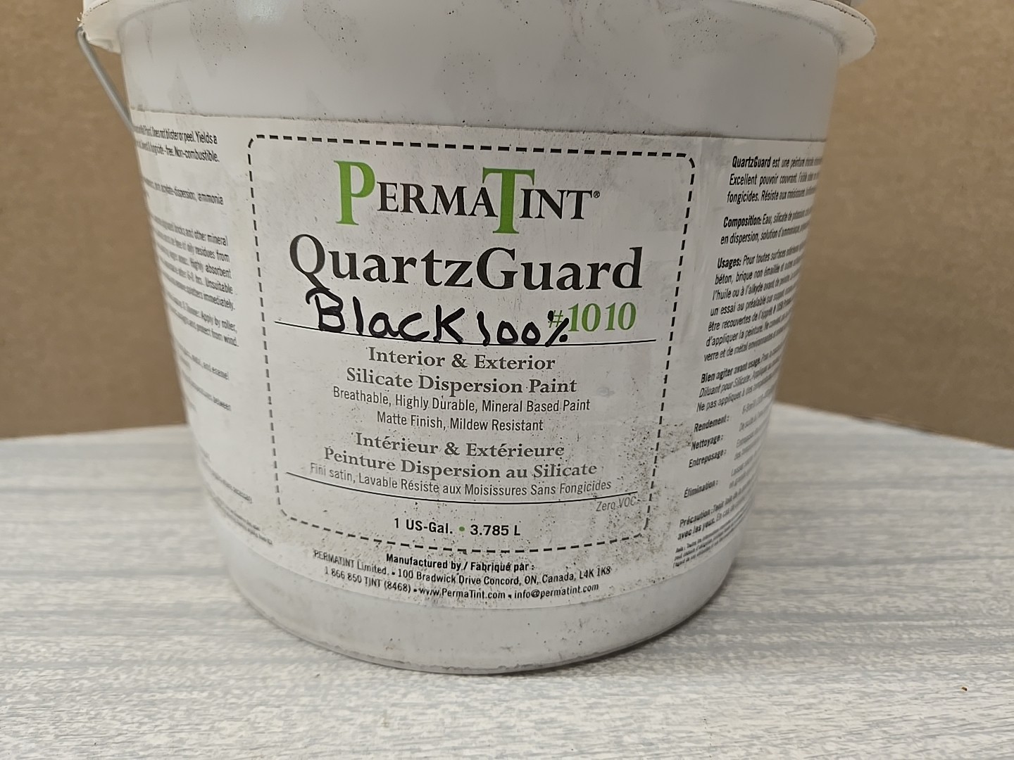 PermaTint QuartzGuard Interior/Exterior Paint For Brick/Stone- Black- 1 Gallon