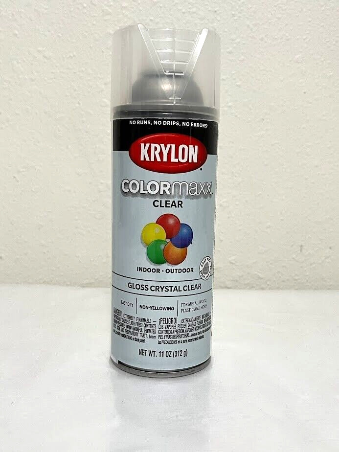 Krylon Colormaxx ~ Gloss Crystal Clear ~ Spray Paint 11oz Gloss Finish 5515