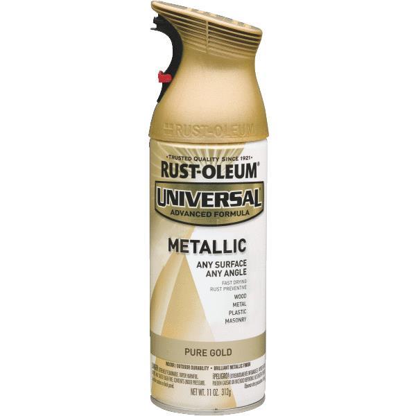 (6)-11 Oz Gold RustOleum Universal All-Surface Metallic Spray Paint 245221