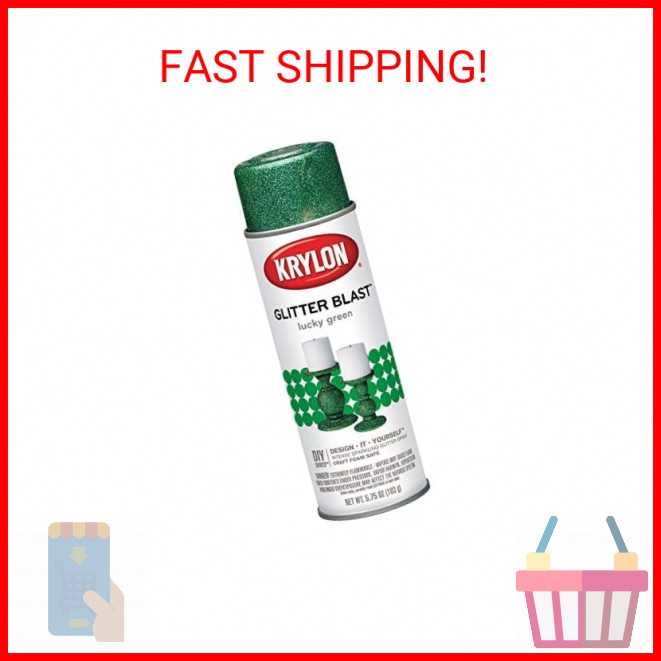 Krylon Glitter Blast Glitter Spray Paint For Craft Projects, Lucky Green Small C