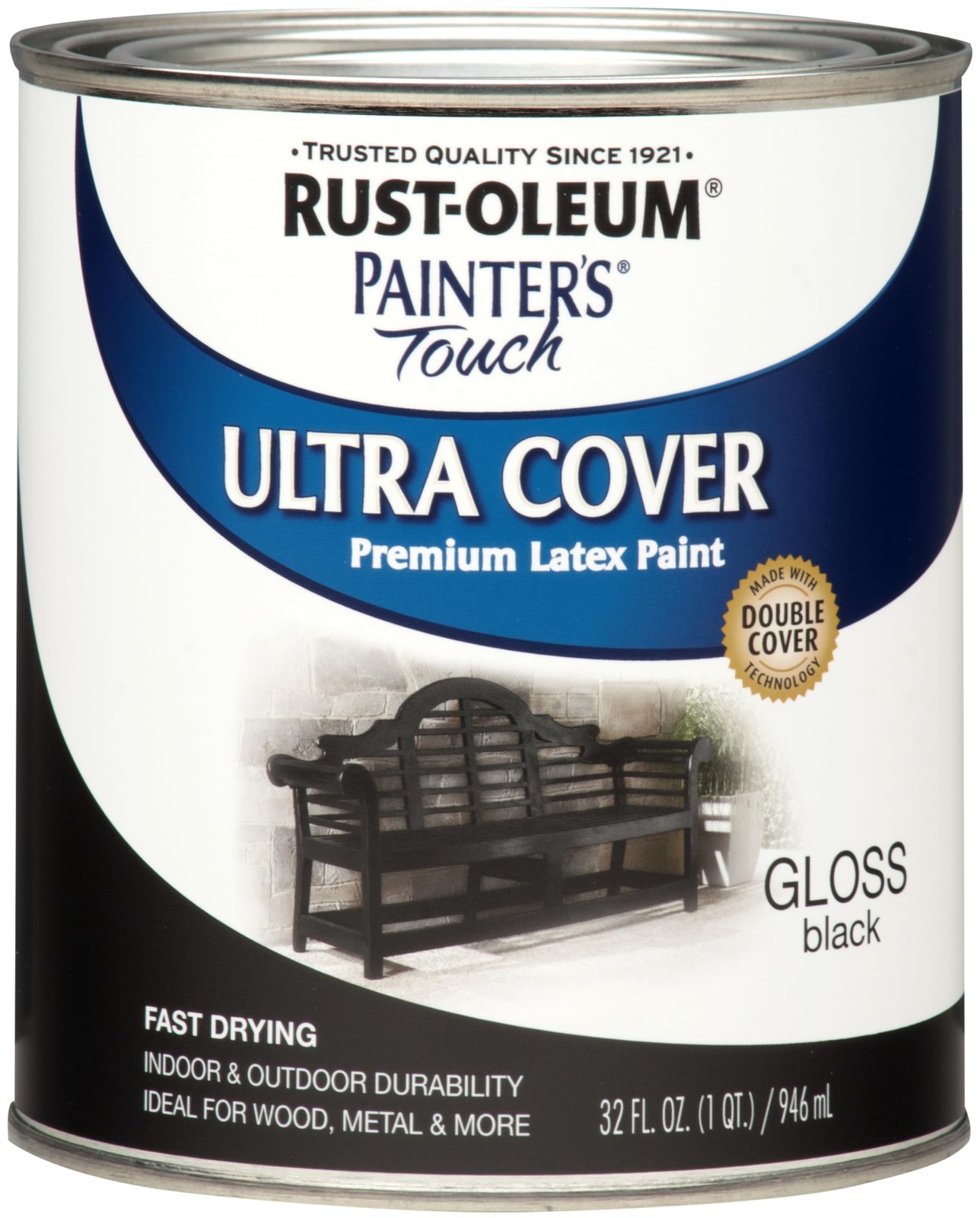 Rust Oleum Painter’s Touch Ultra Cover Gloss Black Paint 1 Quart Multi Surface