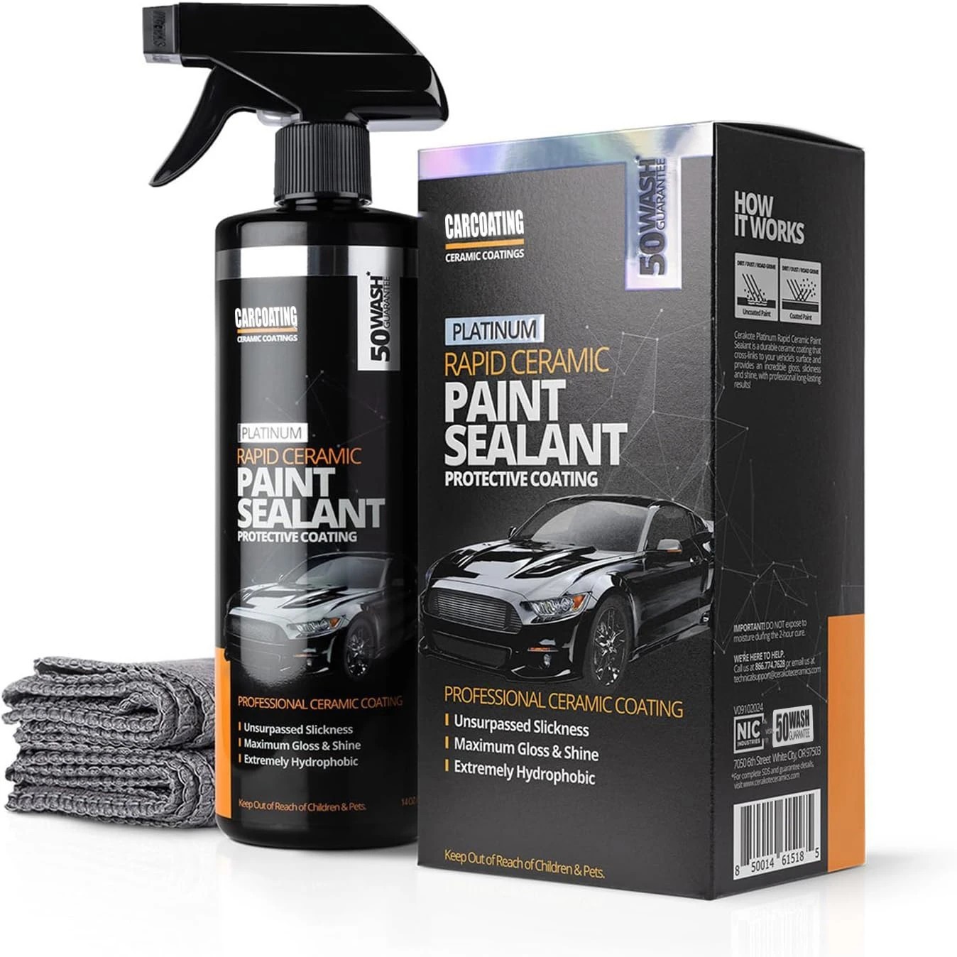 CERAKOTE® Platinum Rapid Ceramic Paint Sealant Spray – 14 oz. – 50 Wash Rating –