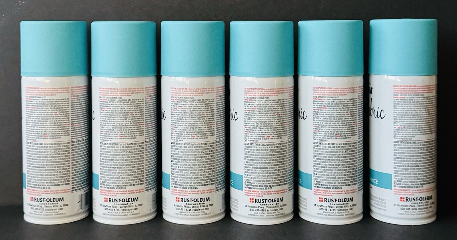Rust-Oleum 358842 Outdoor Fabric Paint “TURQUOISE”, 12oz (6 Pack)