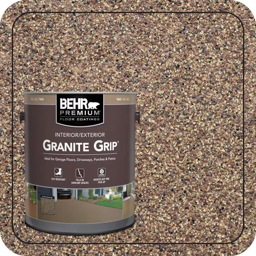 1 Gal. Tan Granite Grip Decorative Flat Interior/Exterior Concrete Floor Coating