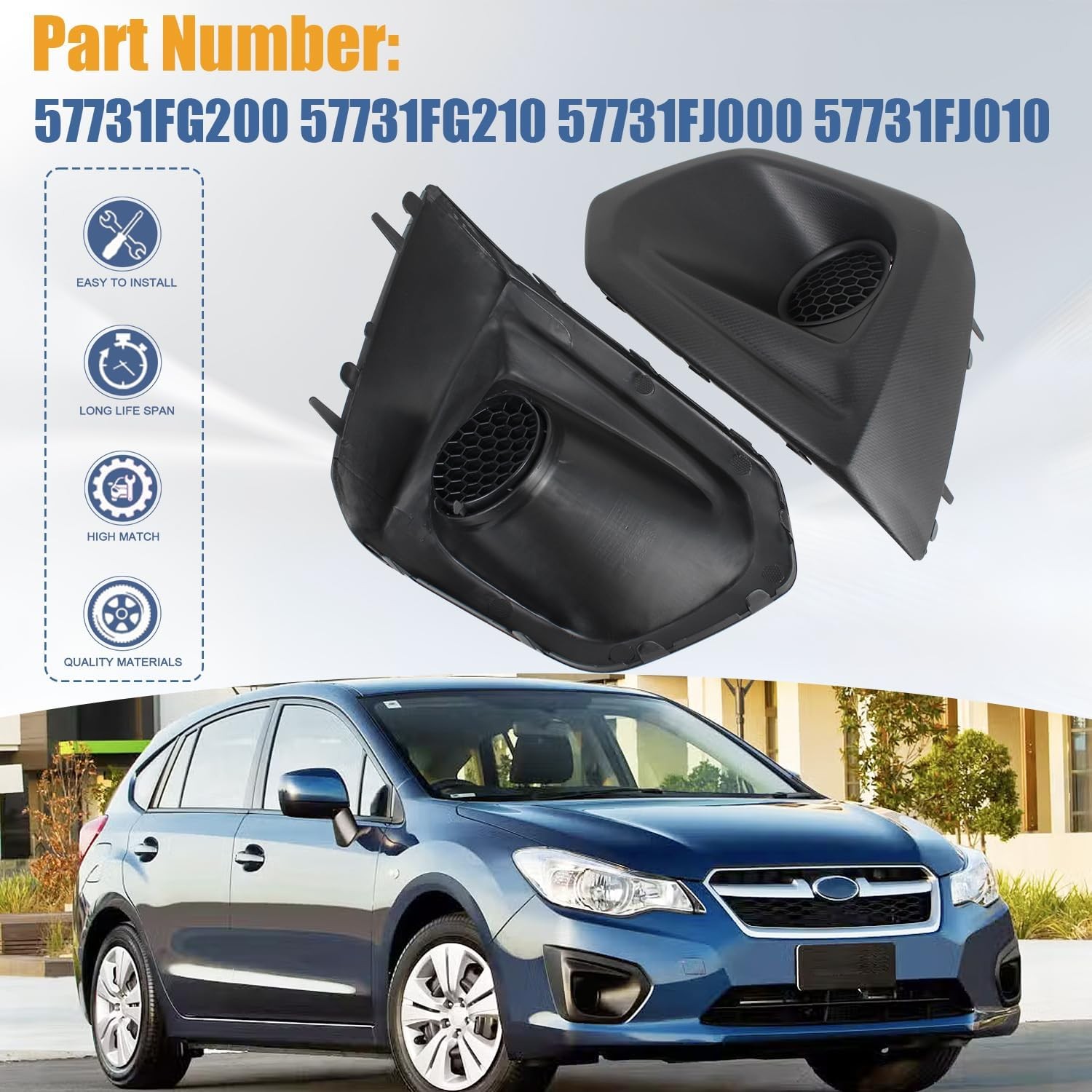 COOL STAR Fog Lights Lamp Cover Compatible with Subaru Impreza 2012 2013 2014 Fo