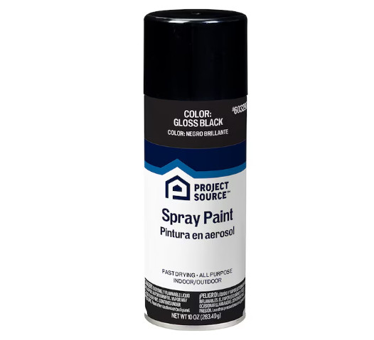 Project Source Gloss Black Oil-based Spray paint ( NET WT. 10-oz )