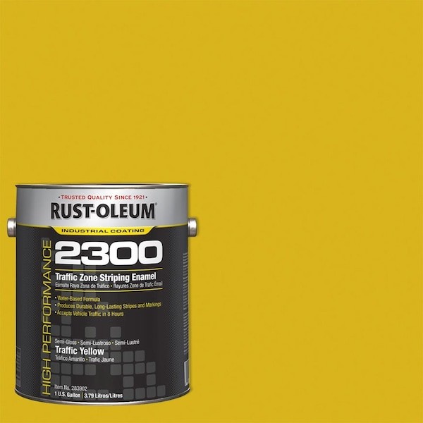 Rust-Oleum 283902 Traffic Zone Striping Paint, 1 Gal., Traffic Yellow, Water