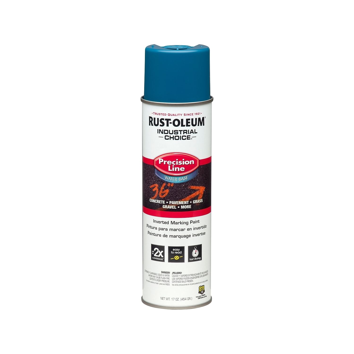 Rust Oleum Inverted Marking Paint Caution Blue 17 Ounce Pack Of 12 Fast Dry