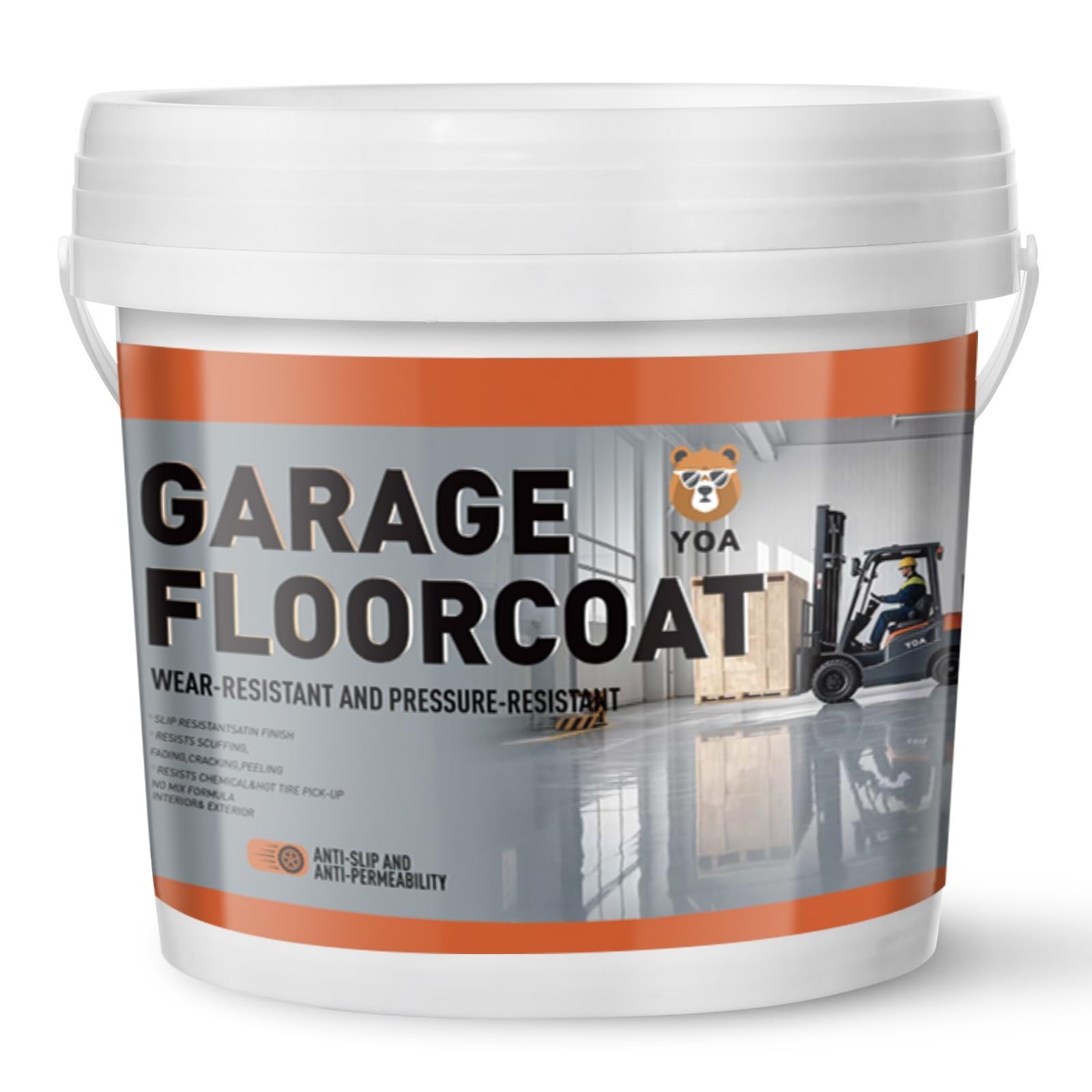 Professional Concrete Garage Floor Paint – 1 Gallon Smoke Gray, Acrylic Coating,