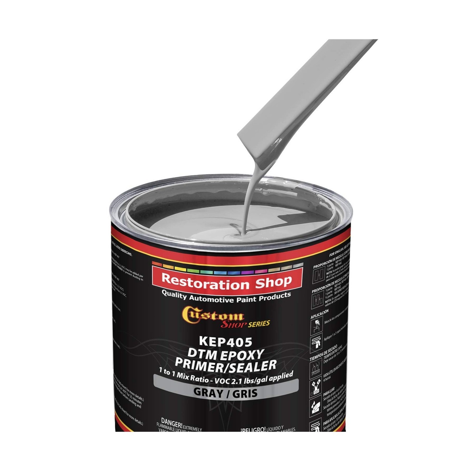 Custom Shop – Gray Epoxy Primer/Sealer 2.1 VOC (1 Quart Kit) Anti-Corrosive D…