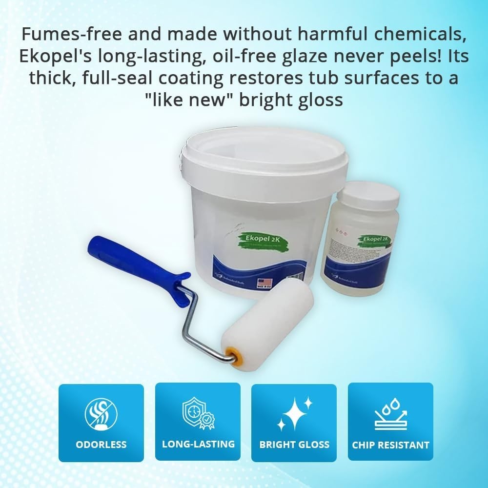Comprehensive Ekopel 2K Bathtub Refinishing Kit – Odorless, Lasting Finish