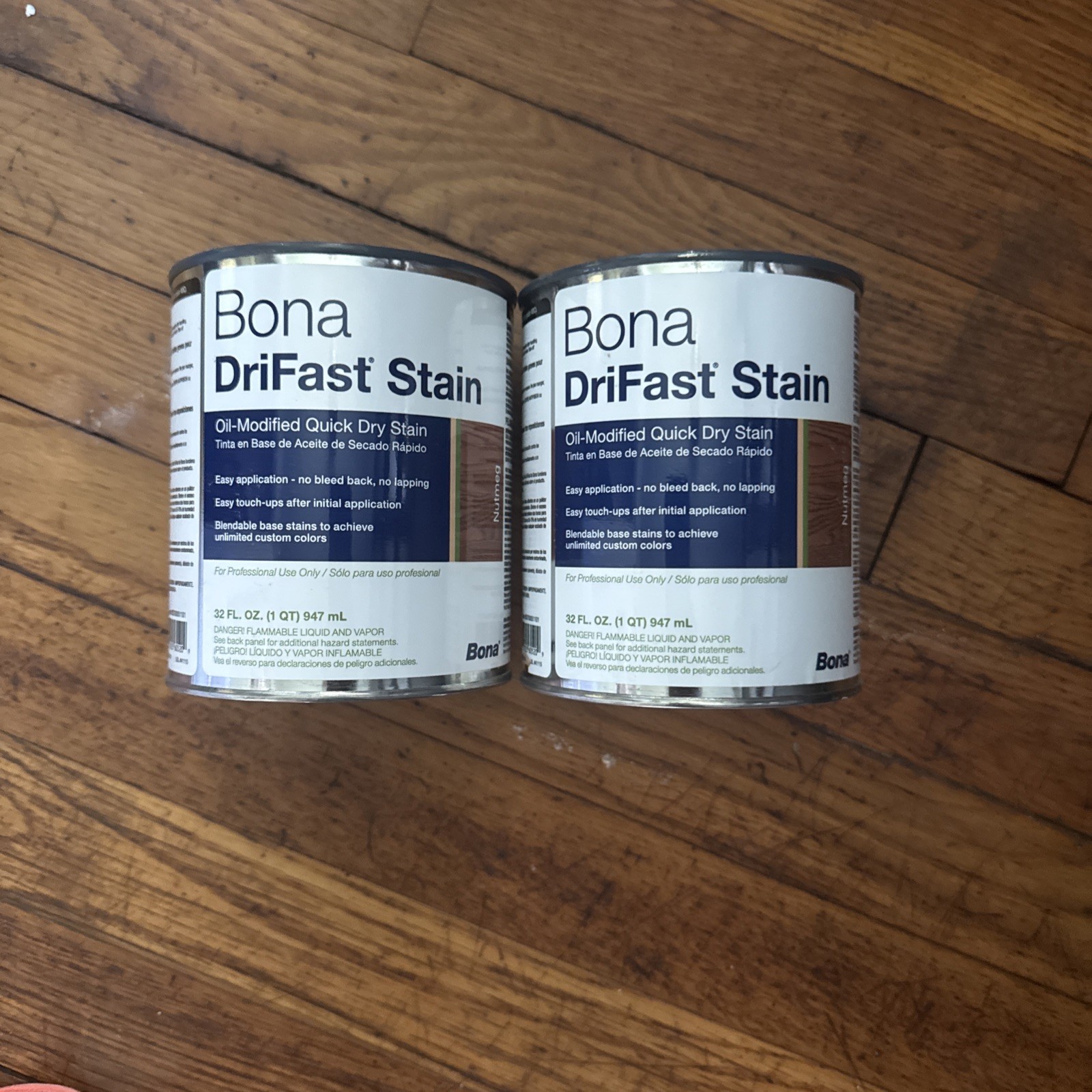 Bona-Drifast Stain- Oil Modified Quick Dry Stain. NUTMEG.2-pack