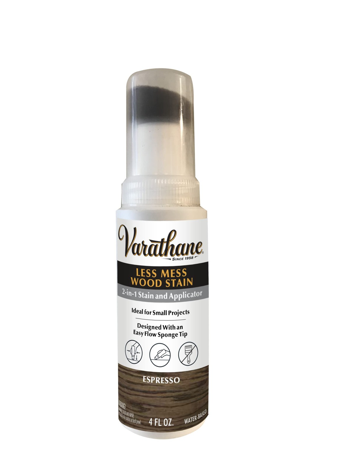 368032 Less Mess Wood Stain and Applicator, 4 oz, Espresso