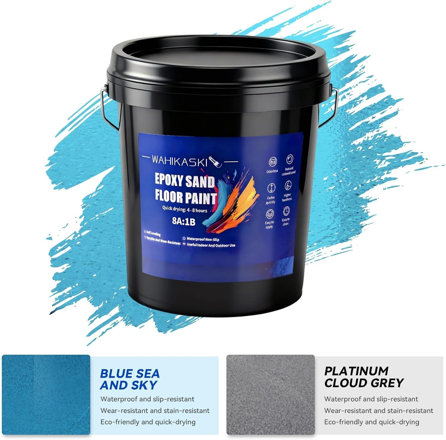 Epoxy Colored Sand Floor Paint, Epoxy Floor Paint For Concrete, Leveling High…