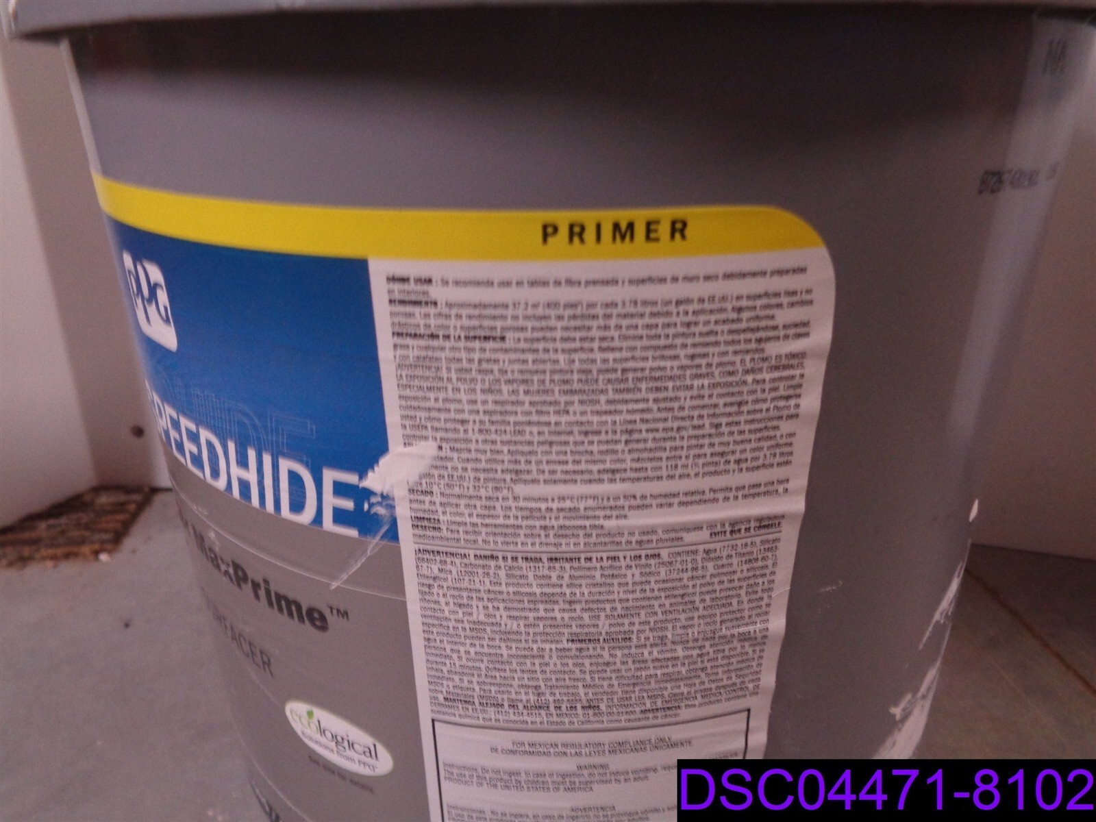 PPG Speedhide Interior Latex White Primer Paint 4.84 Gallon